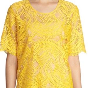 Mason Yellow Lace Top. Size 0
